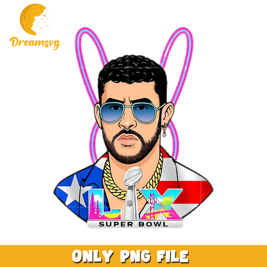 Super bowl bad bunny png, bad bunny vibes png, puerto rico artist​ png