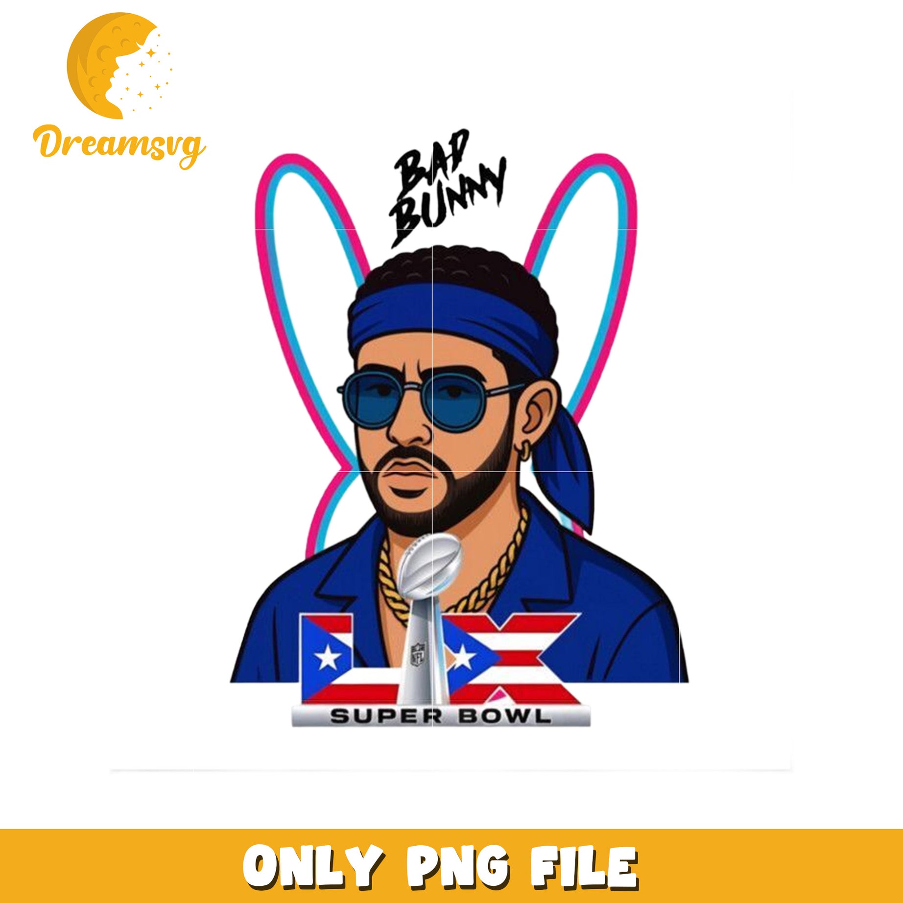 Super bowl bad bunny png, pr flag png, american rugby png