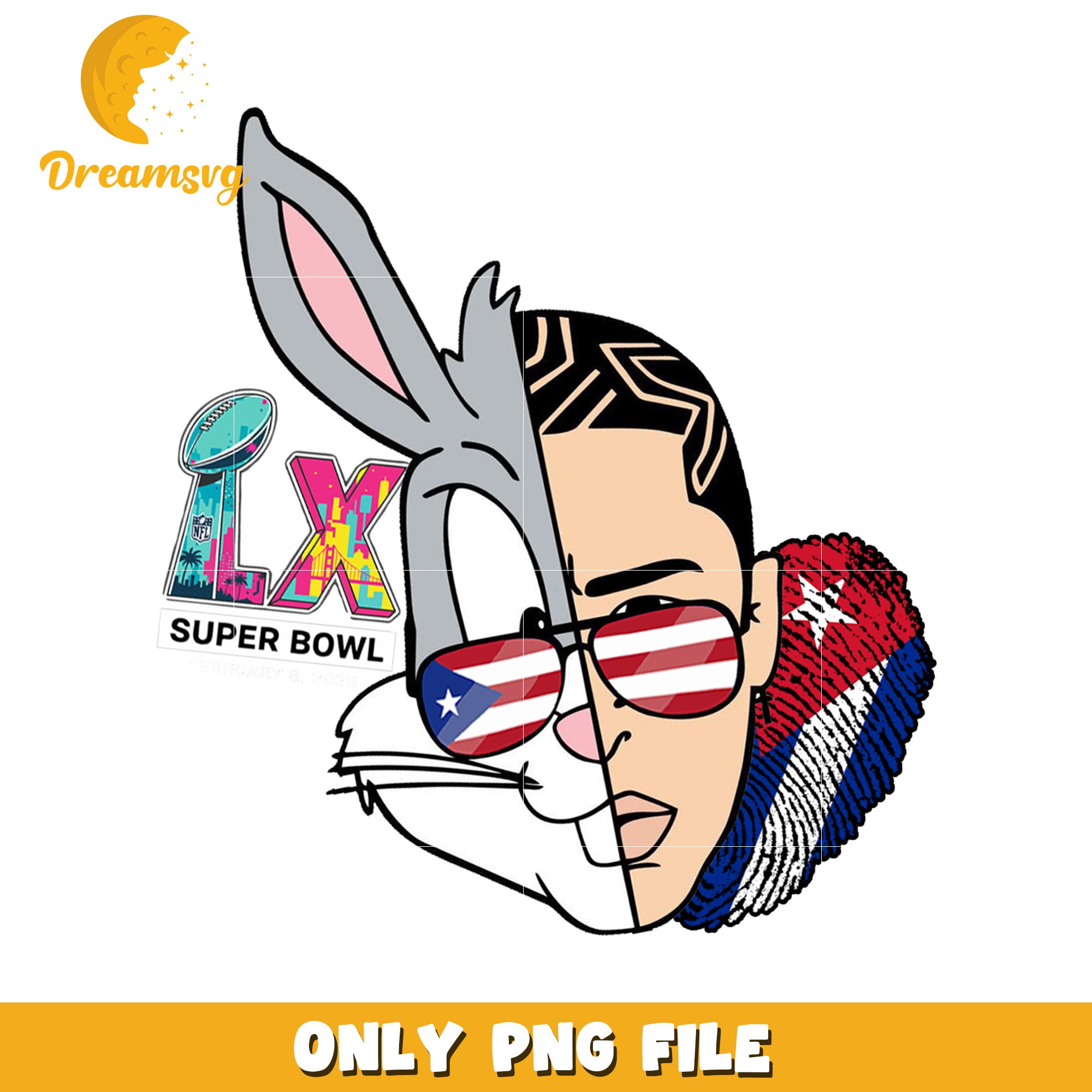 Super bowl bad bunny png, super bowl lix png, latin pop png