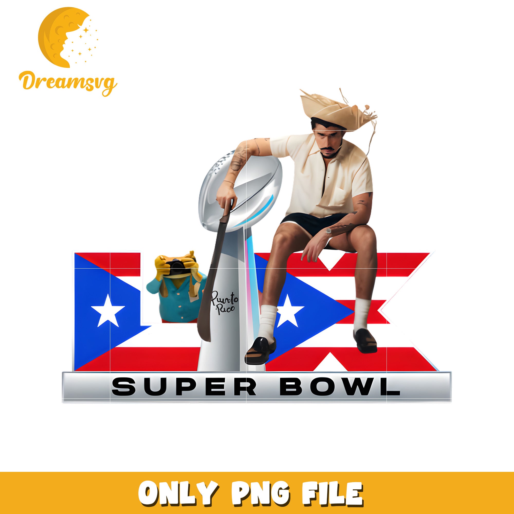 Super bowl bad bunny png, urbano music png, benito vibe png