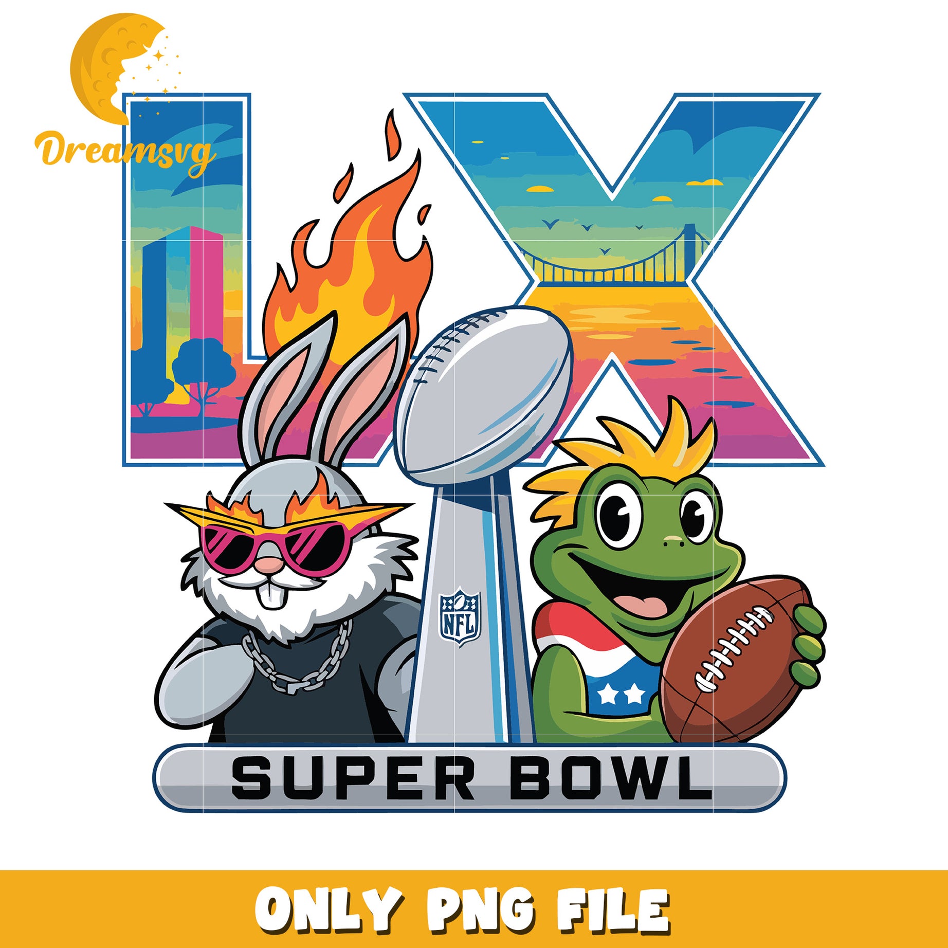 Super bowl lx png, bad bunny png, benito bowl art png