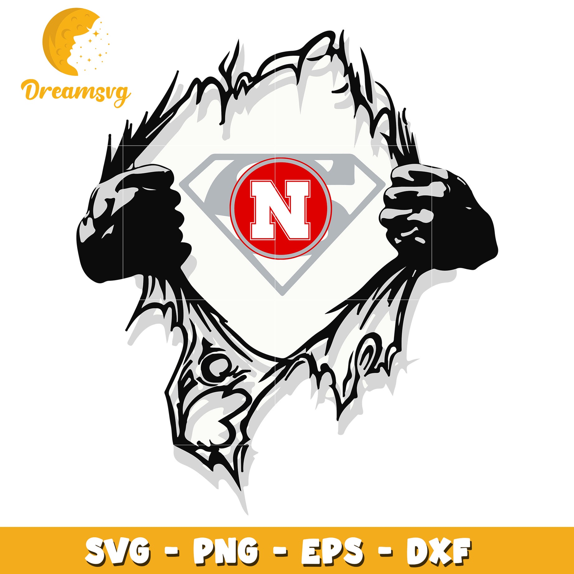 Superhero N Letter SVG PNG EPS DXF