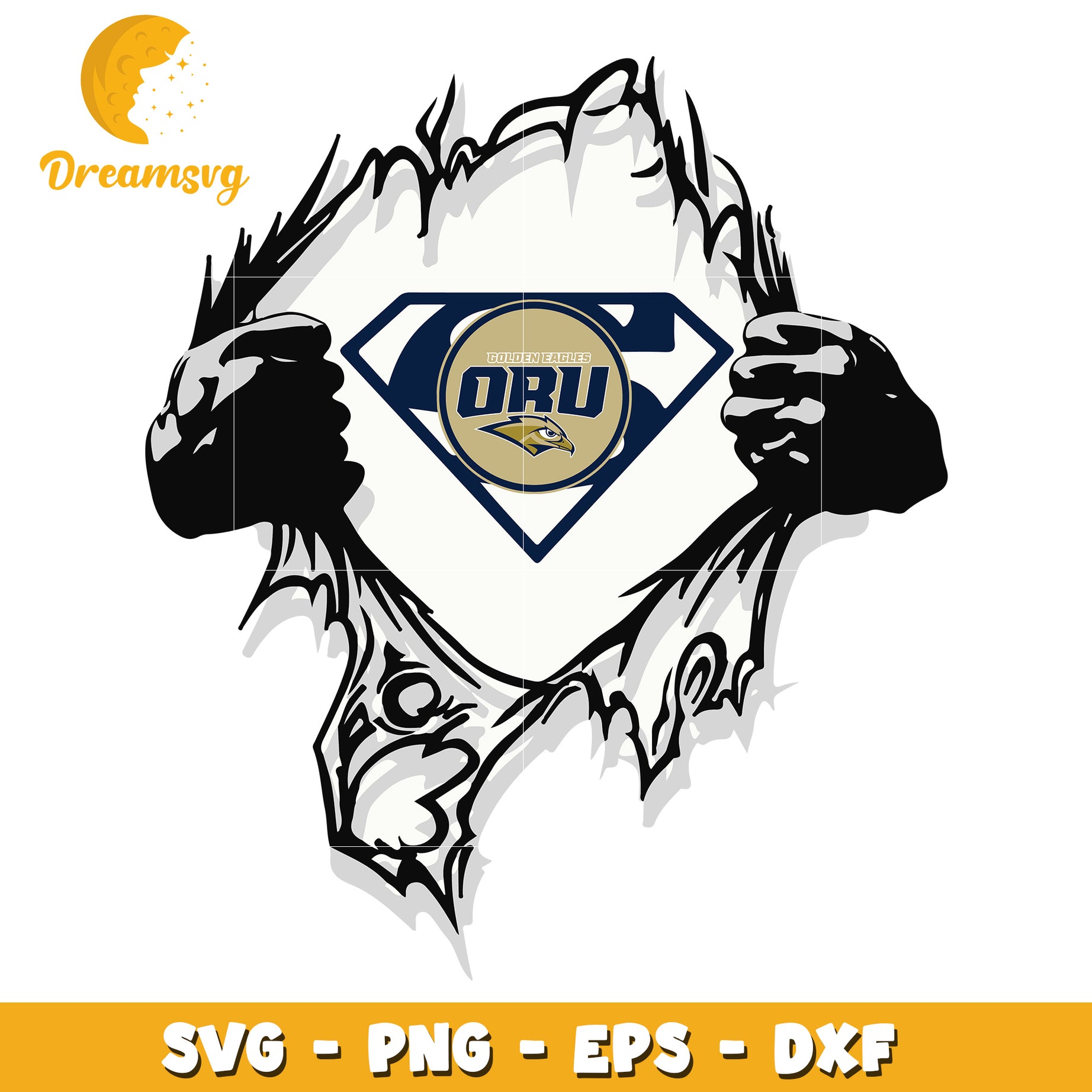 Superhero Style ORU Golden Eagles SVG Design for Downloads