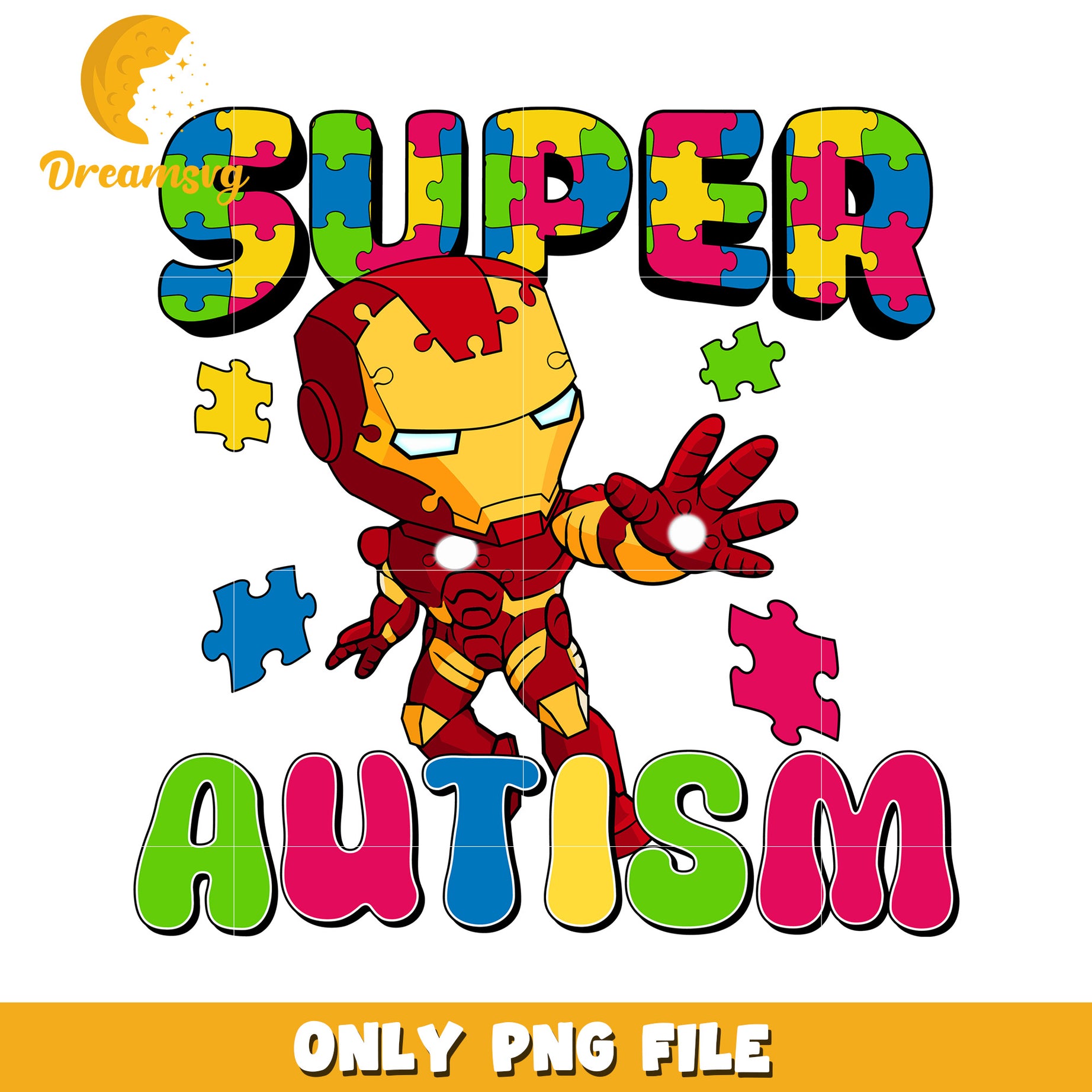 Super ironman cartoon autism png, autism awareness png, avengers png