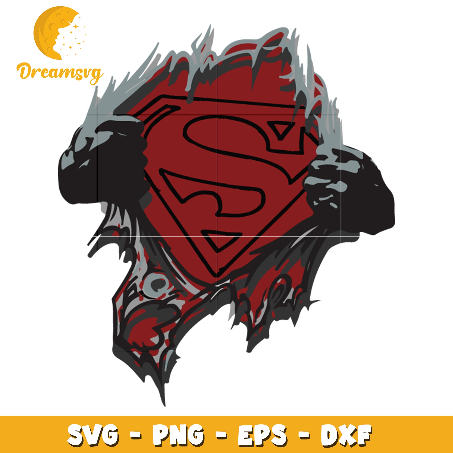 Superman SVG Ripped Shirt Design