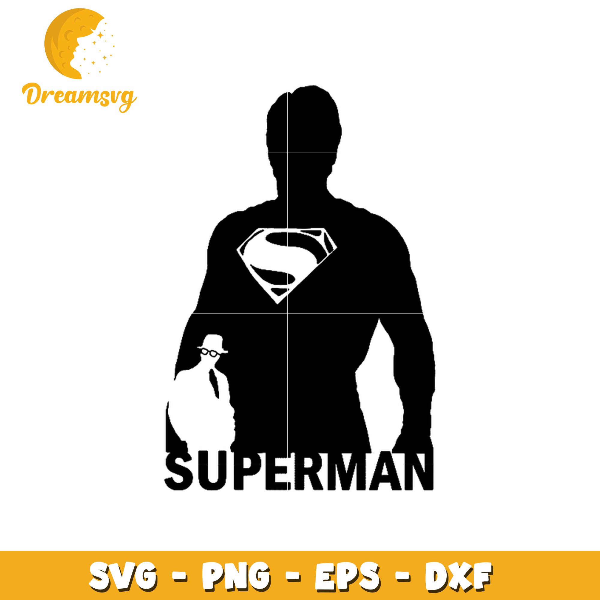 Superman Silhouette SVG PNG EPS DXF