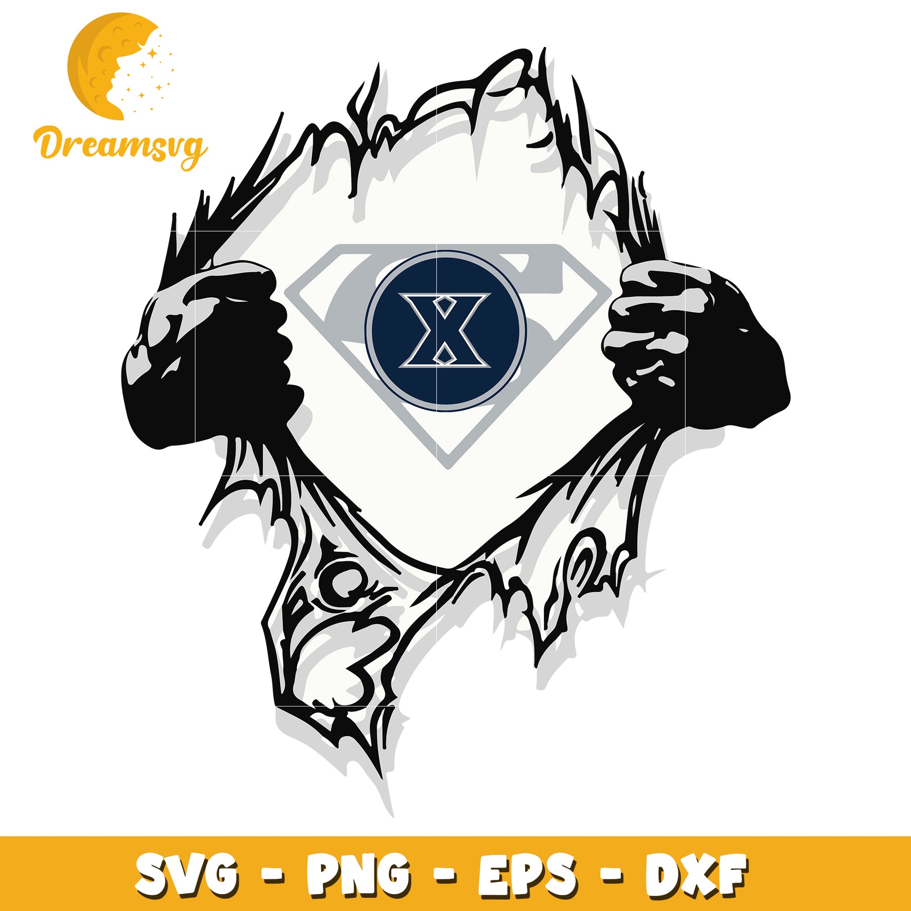 Superman X SVG PNG EPS DXF Cut File