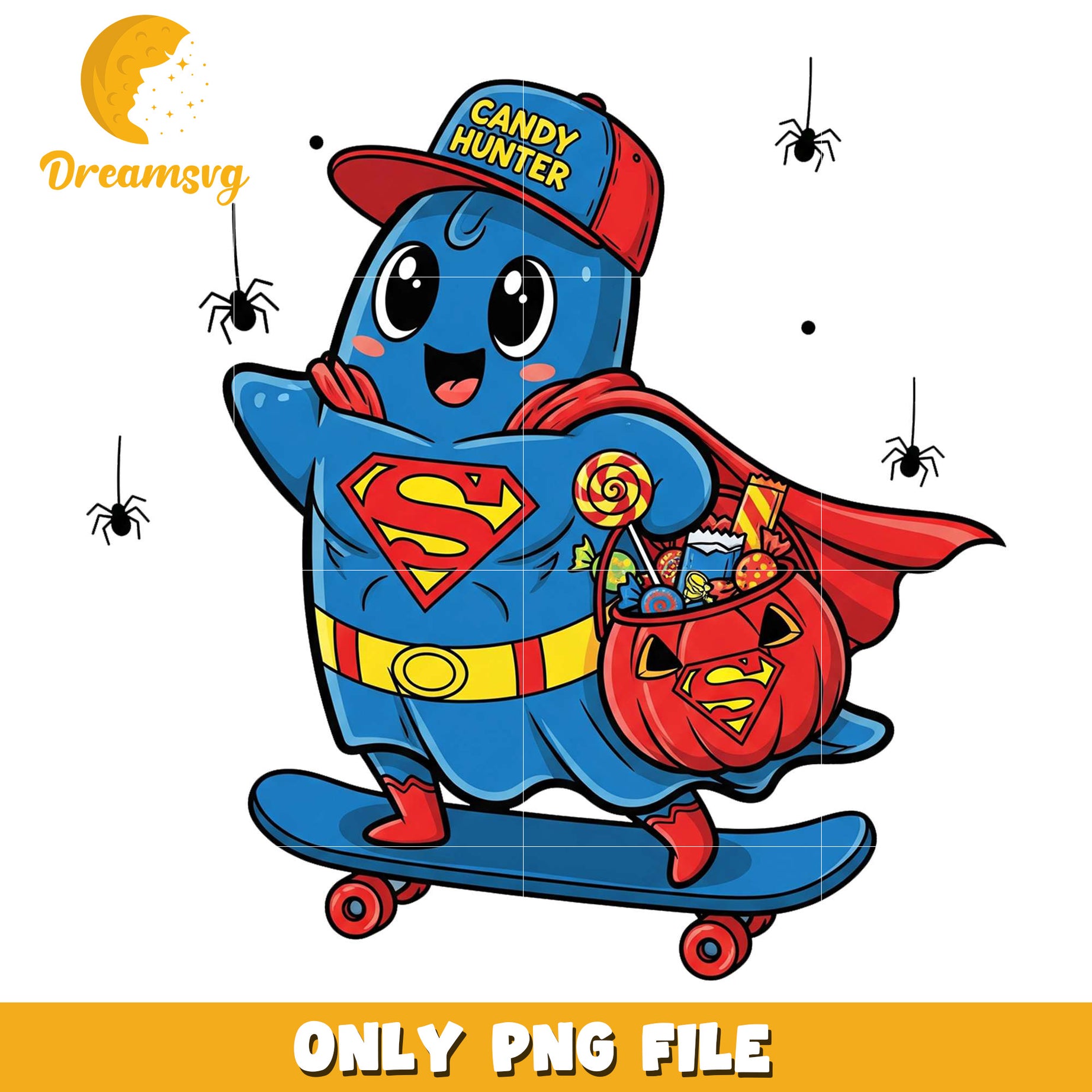 Super man candy ghoul png, halloween games​​ png, halloween cookies​ png