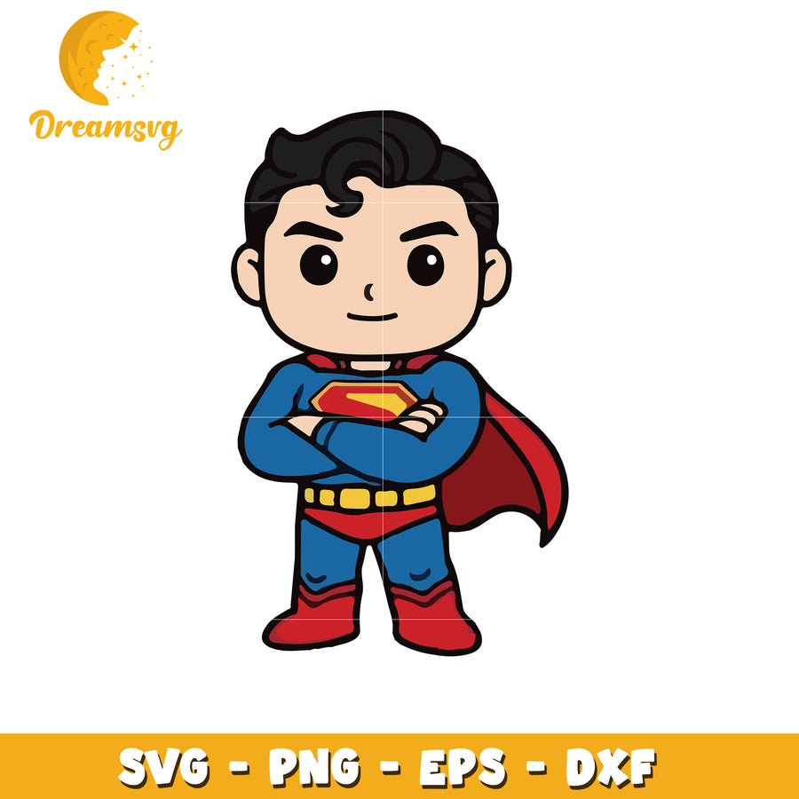 Superman chibi svg, superman movie svg, dc comic svg