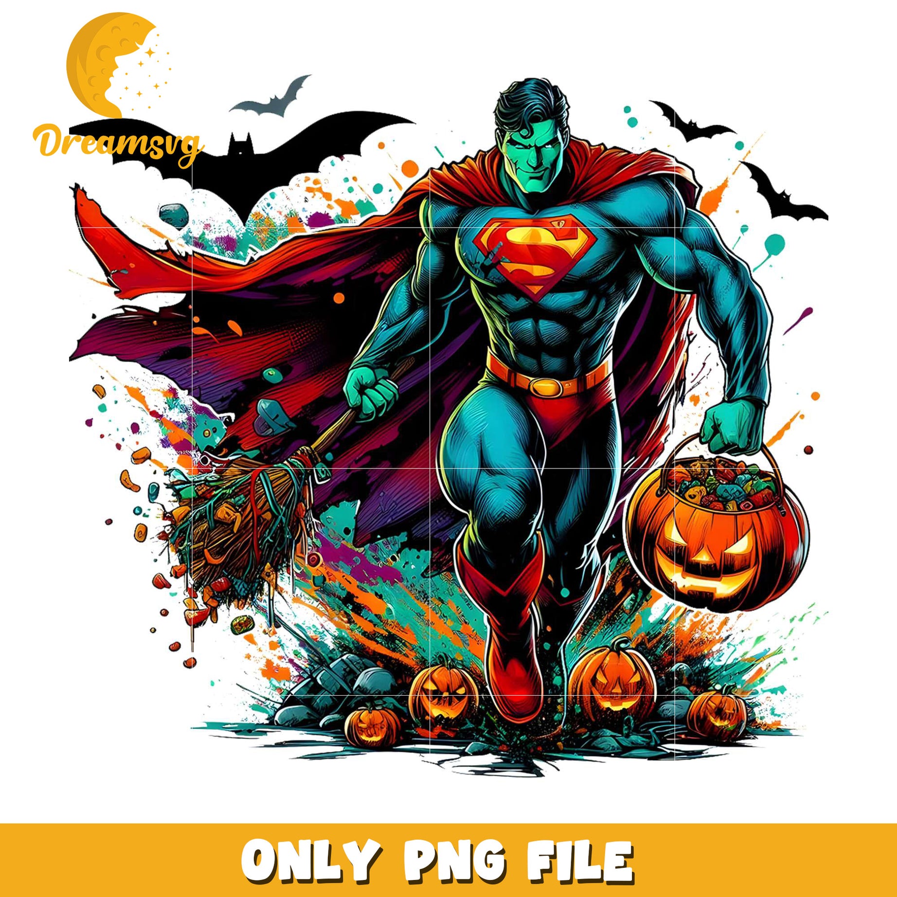 Superman halloween png, halloween​​​​ toys png, cartoon characters png