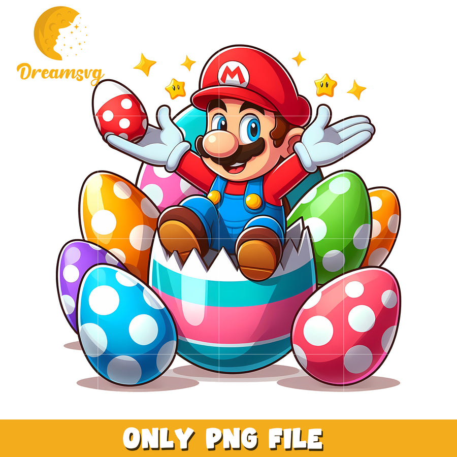 Super mario and easter eggs png, super mario png, easter day eggs png