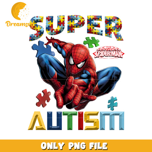 Super spiderman autism png, autism awareness png, marvel png