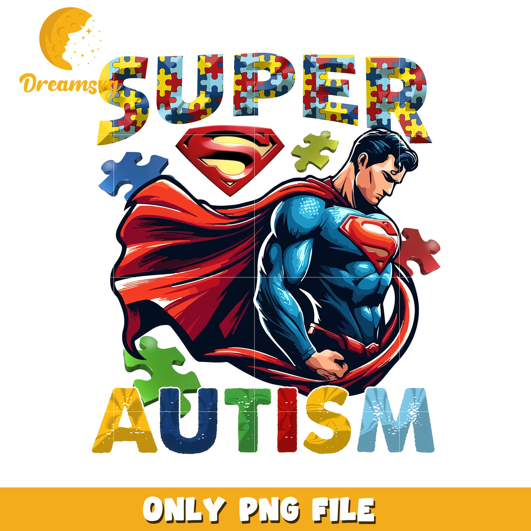 Super superman autism png, autism awareness png, marvel png