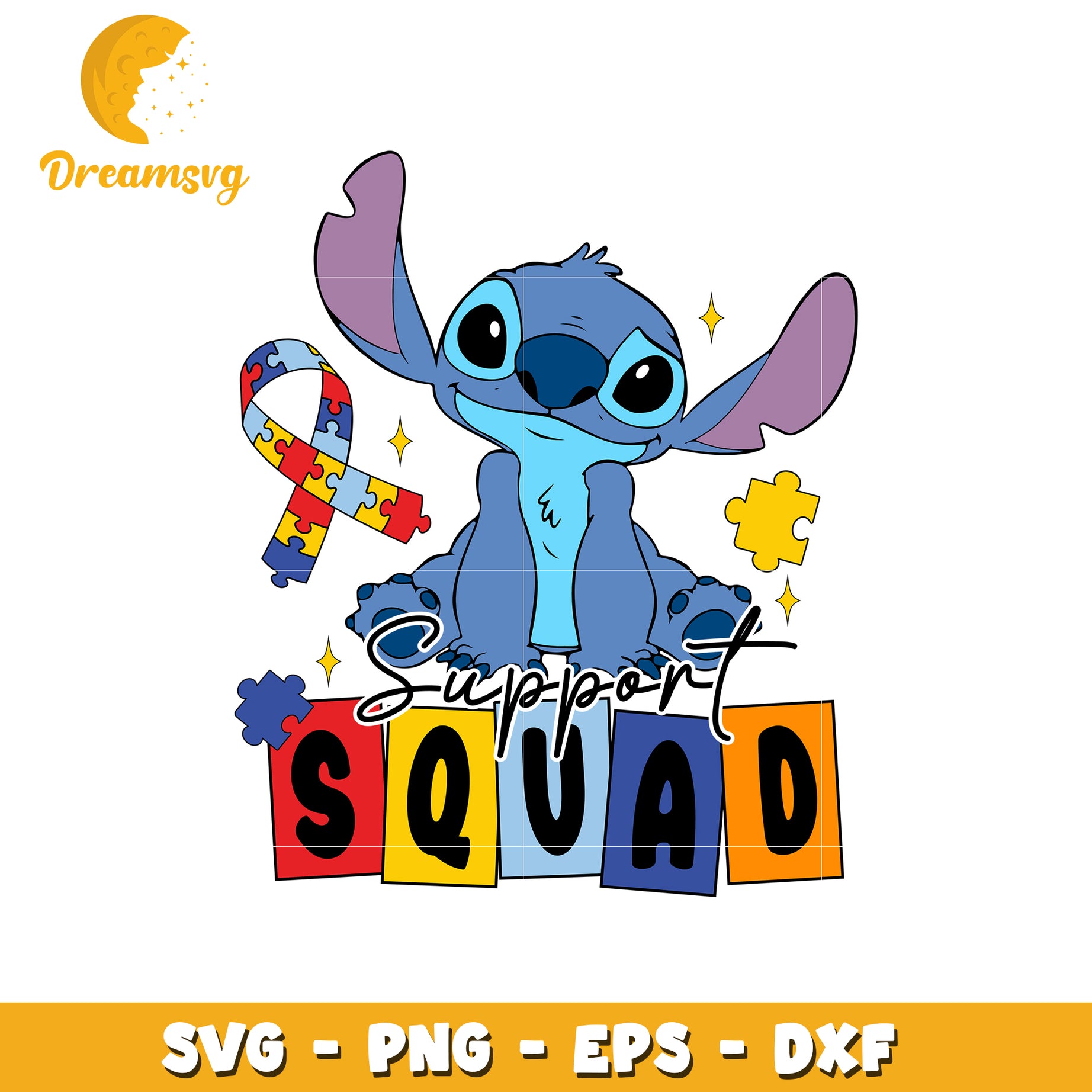 Support squad autism awareness svg, stitch svg, disney svg