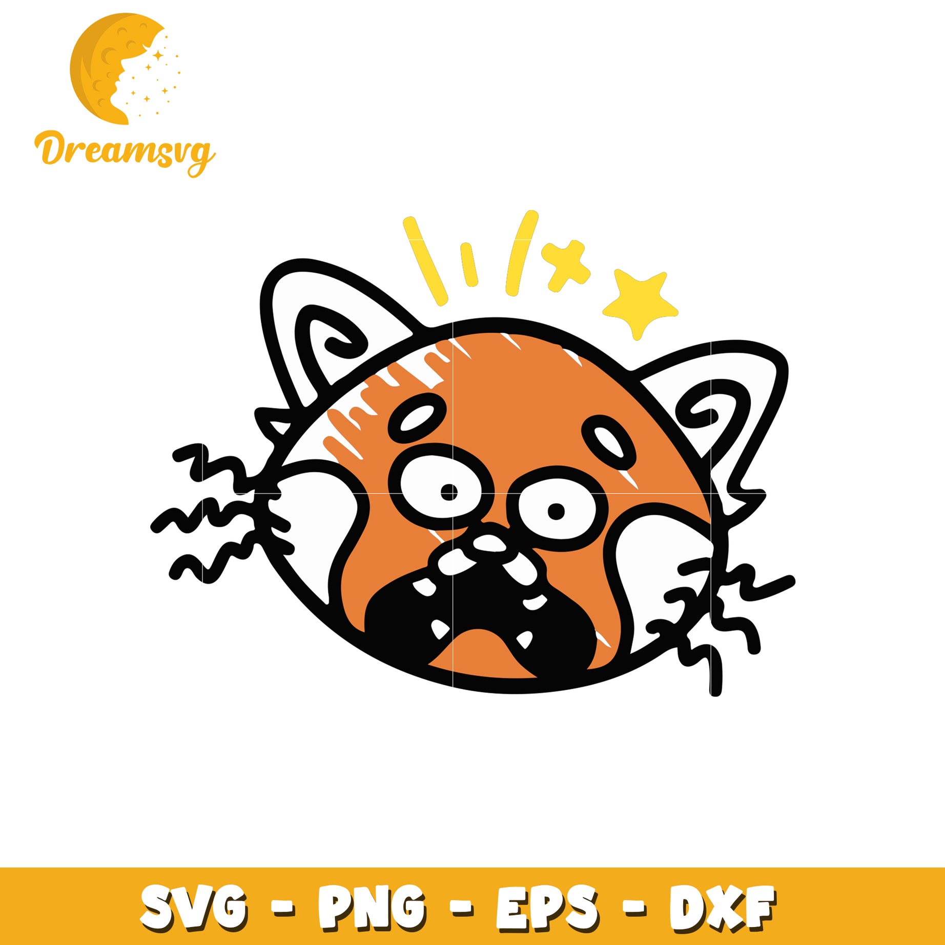 Surprised Red Panda SVG Cut File