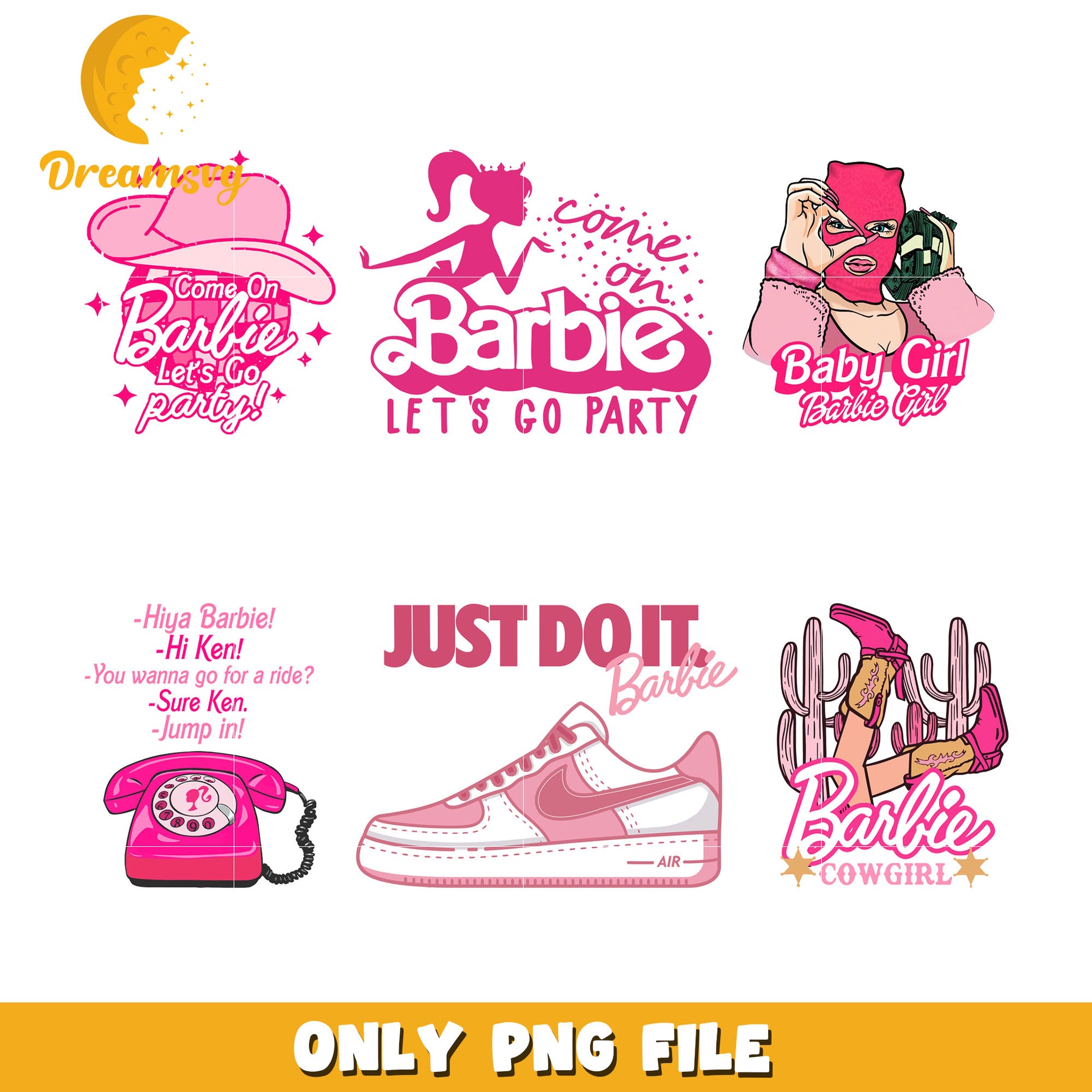 Come on Barbie let's go party bundle png,  Barbie girl​ png