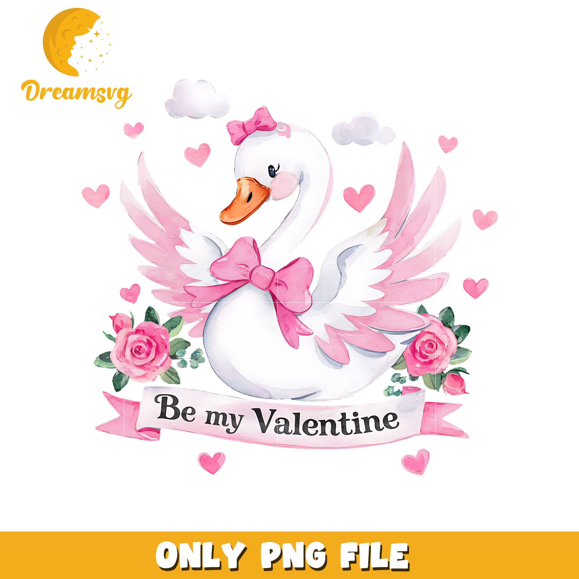 Swan be my valentine png, swan png, valentine day png