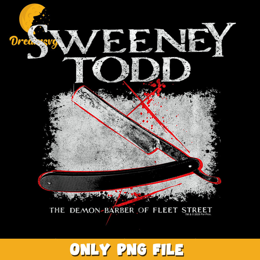 Sweeney Todd PNG, Demon Barber Design, Horror Art PNG
