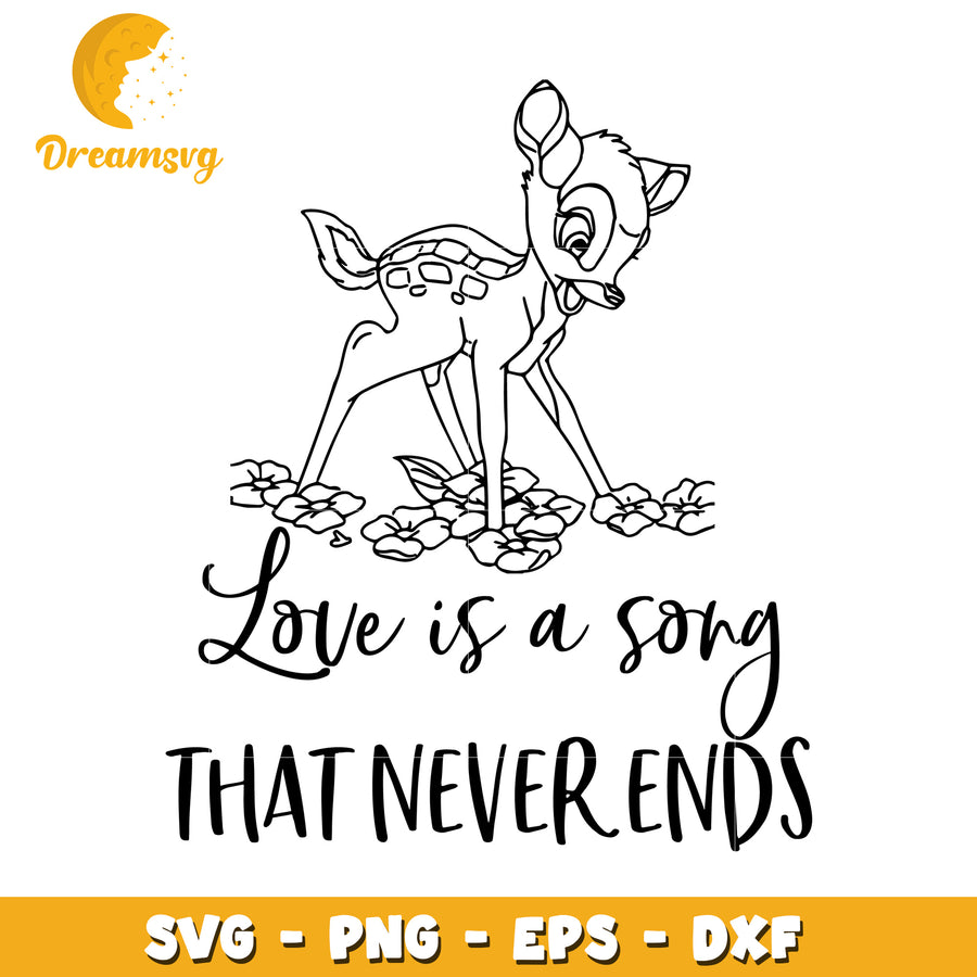 Sweet Deer Love Song SVG Design for Crafting and Decor