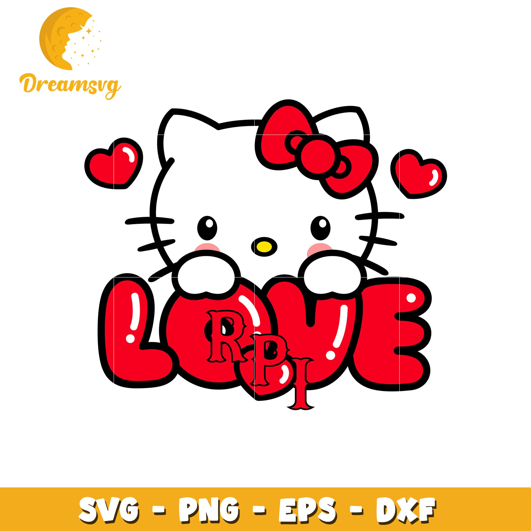 Sweet Hello Kitty Love SVG Design for Crafts
