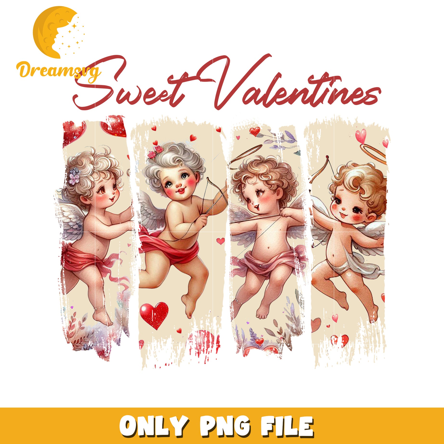 Sweet Valentines Angels PNG