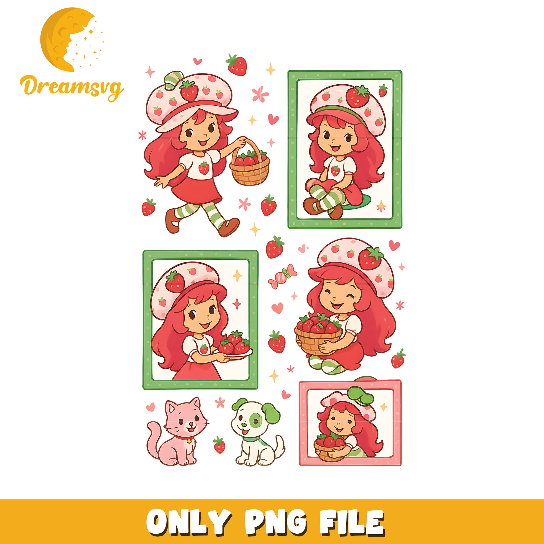 Sweet and tasty png, shortcake strawberry png, strawberry shortcake characters png