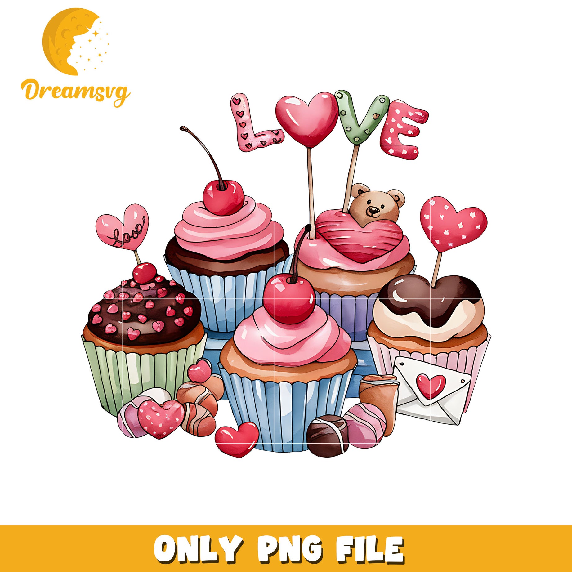 Sweet cake valentine love design png, sweet valentine png