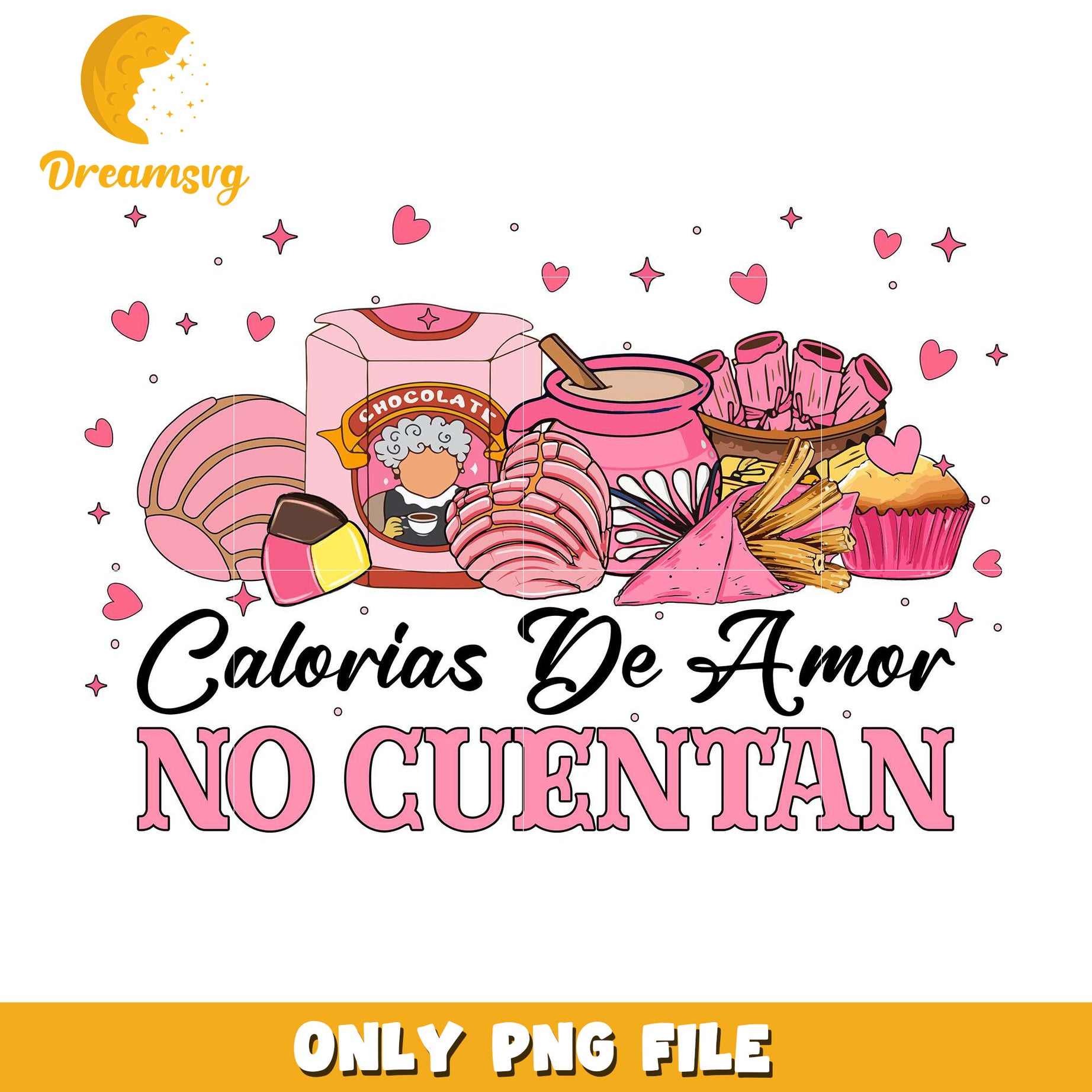 Sweet calories de amor no cuentan valentine png, food png