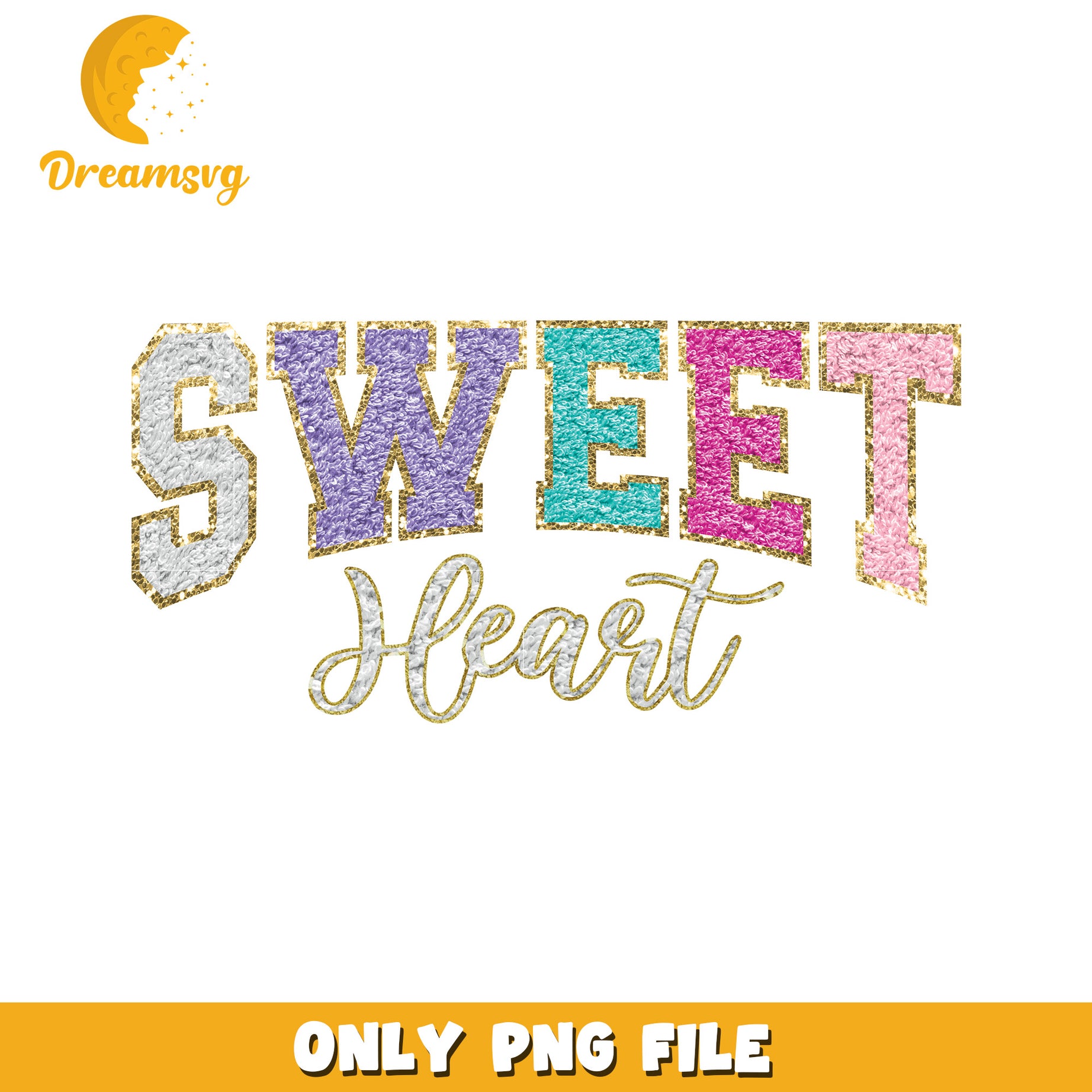 Sweetheart PNG Glitter Design