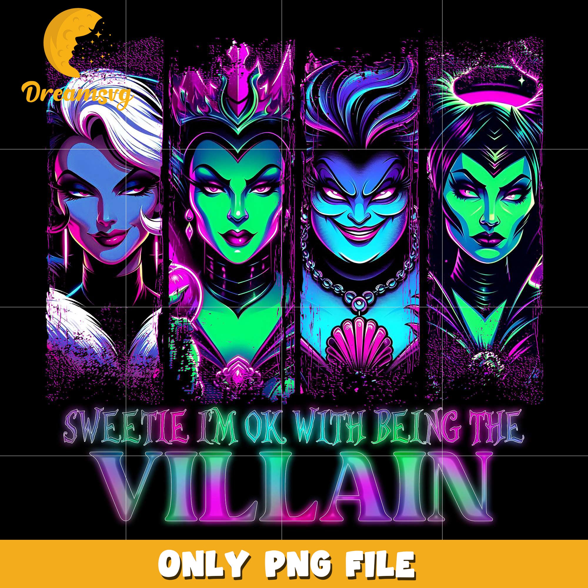 Sweetie im ok with being the villain png, halloween wallpaper​​ png, halloween decorations​ png