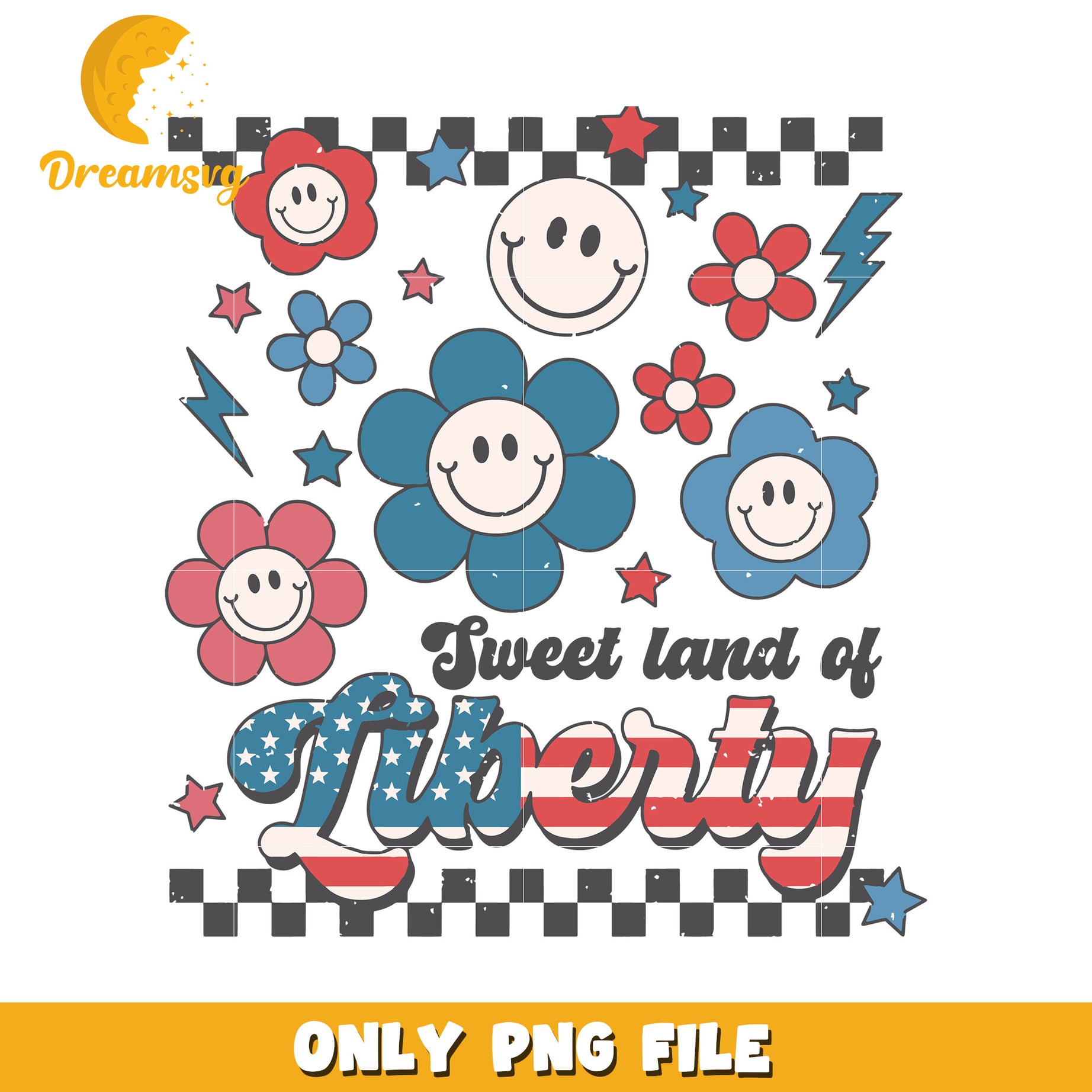 Sweet land of liberty design png, usa pride png, independence day png
