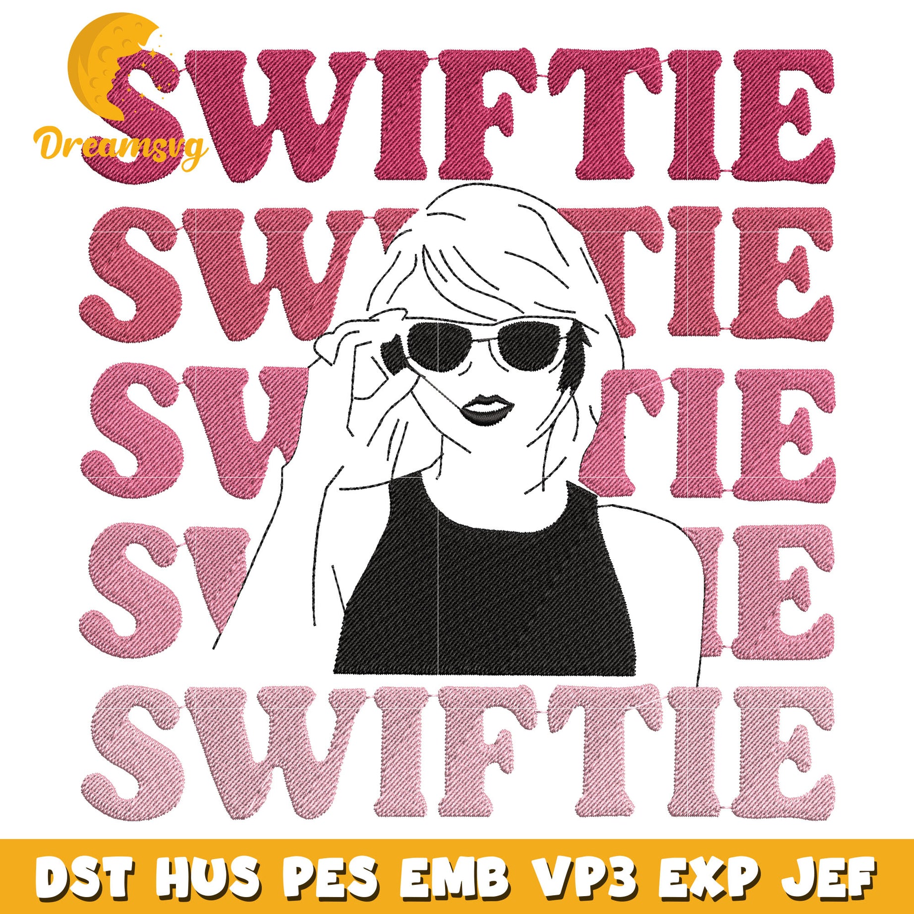 Swiftie girl embroidery design