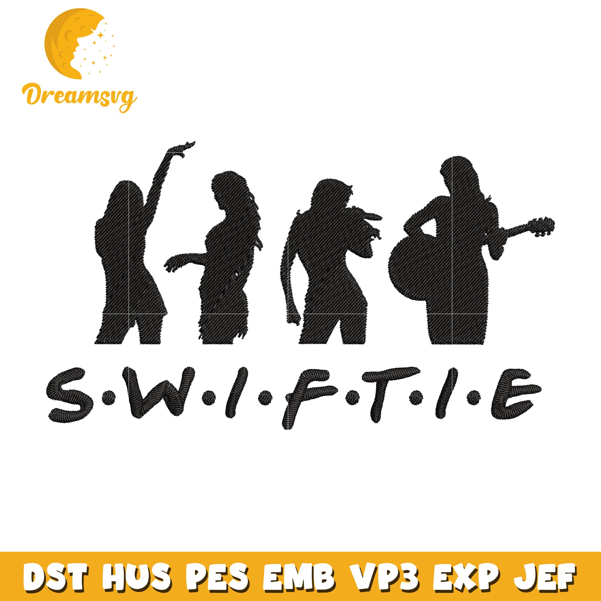 Swiftie Friends shadow embroidery design