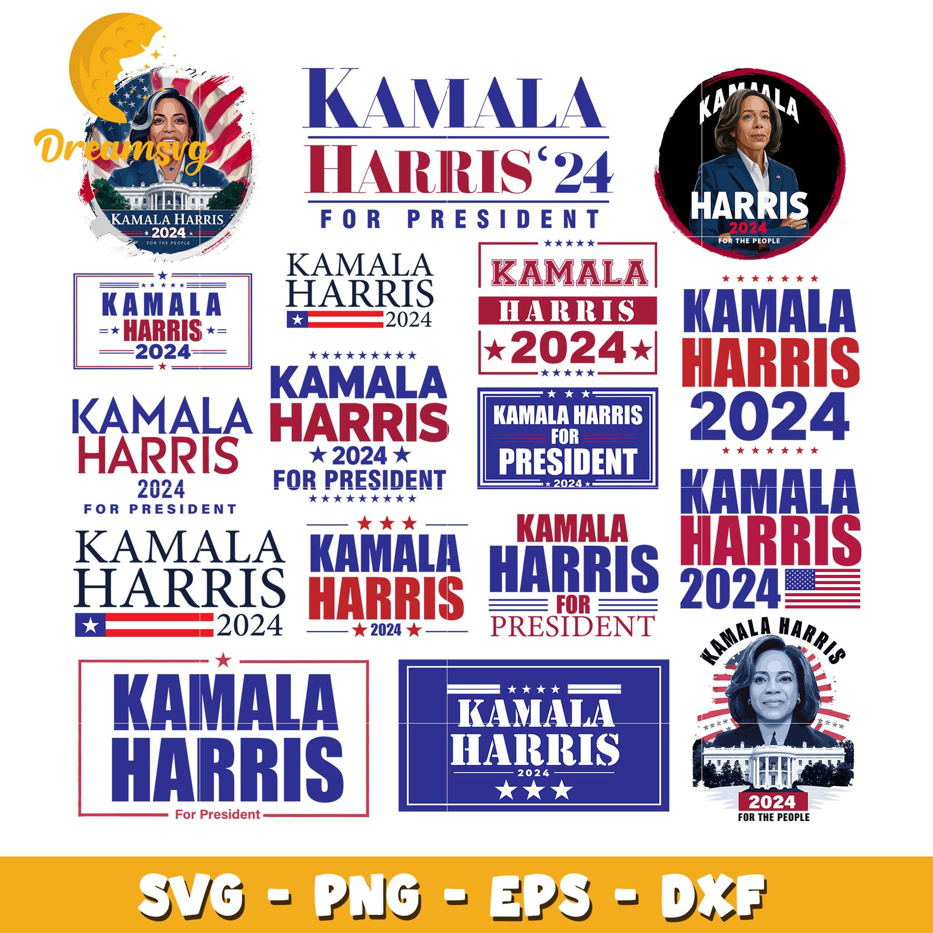 Kamala harris 2024 logo ​bundle svg, harris for president​ svg