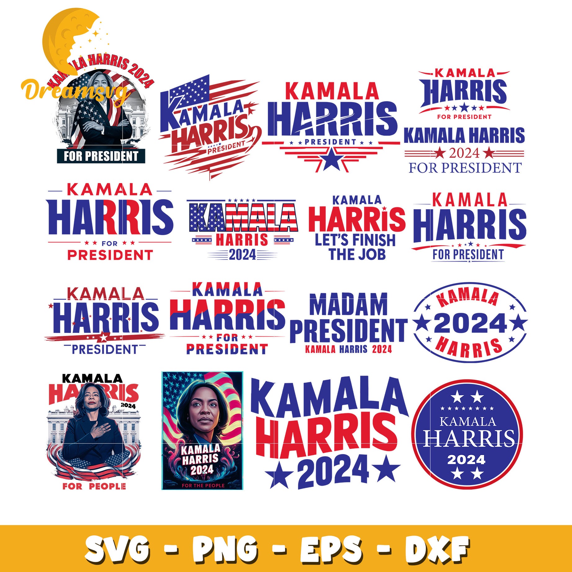 Kamala harris 2024 america bundle svg, Kamala harris logo​ svg