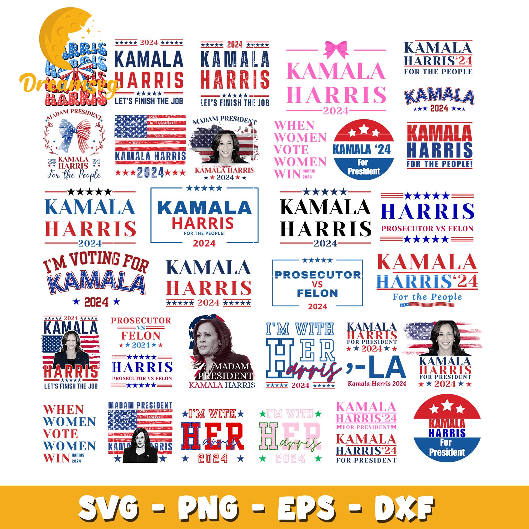 Logo kamala harris for presidents bundle svg, kamala harris logo​ svg