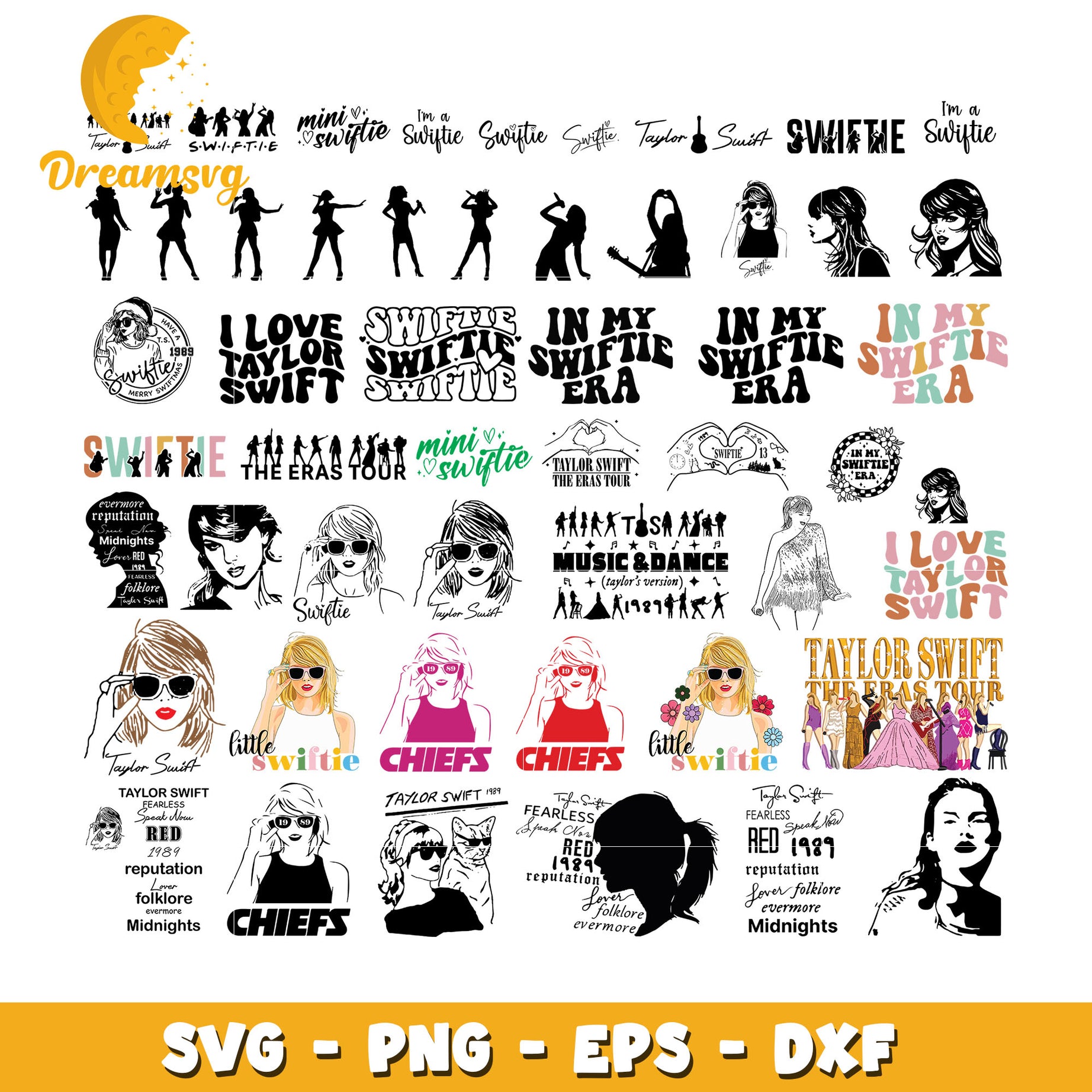 Taylor swift the eras tour bundle svg, i love taylor swift​ svg