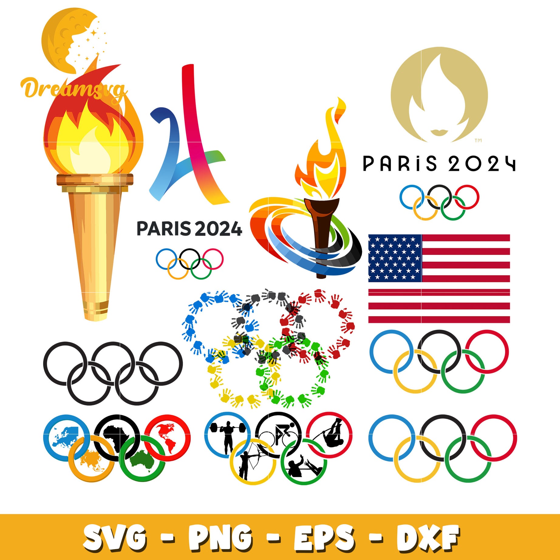 Paris 2024 olympics logo bundle svg, olympic paris 2024​ svg