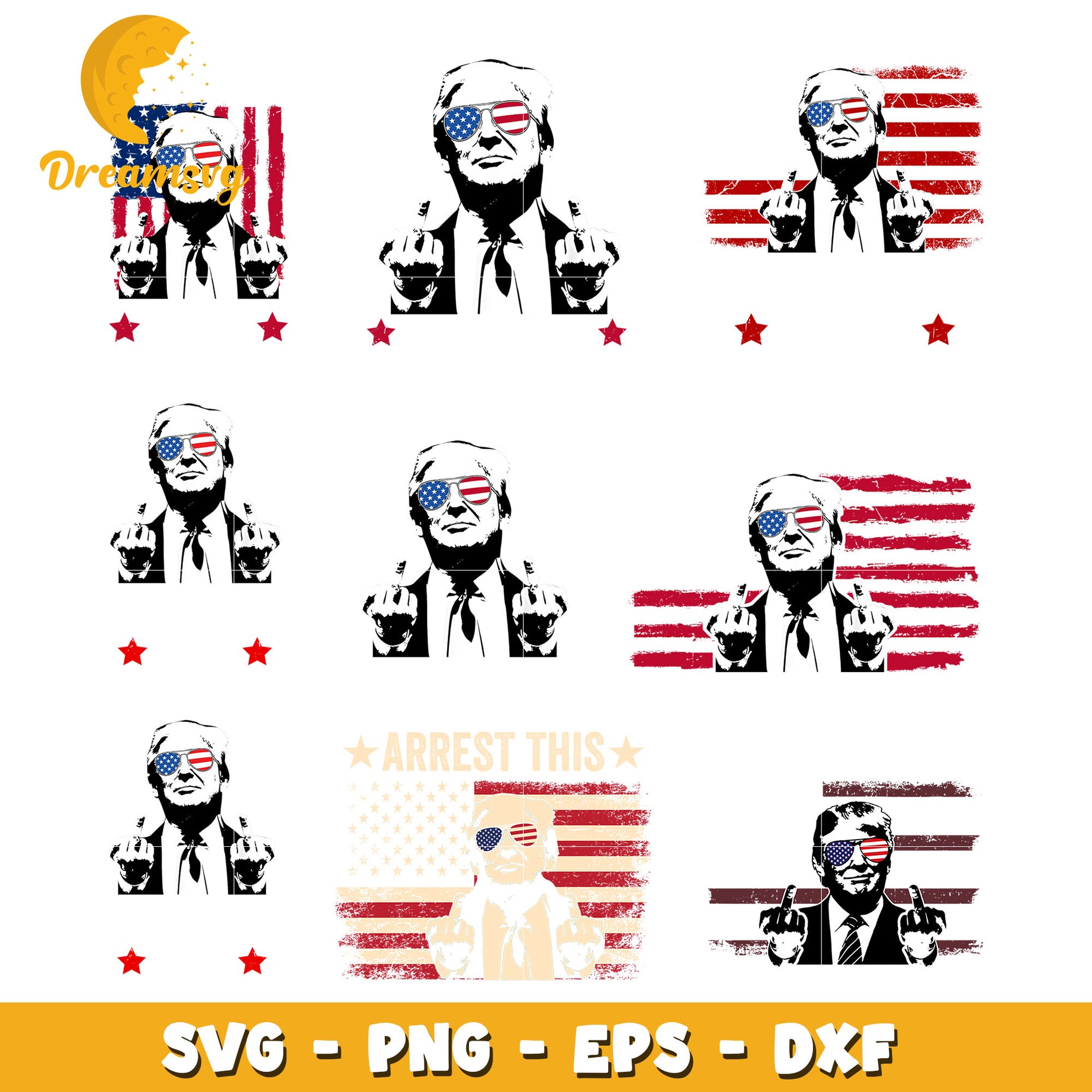 Donald trump arrest this bundle svg, trump middle finger​ svg