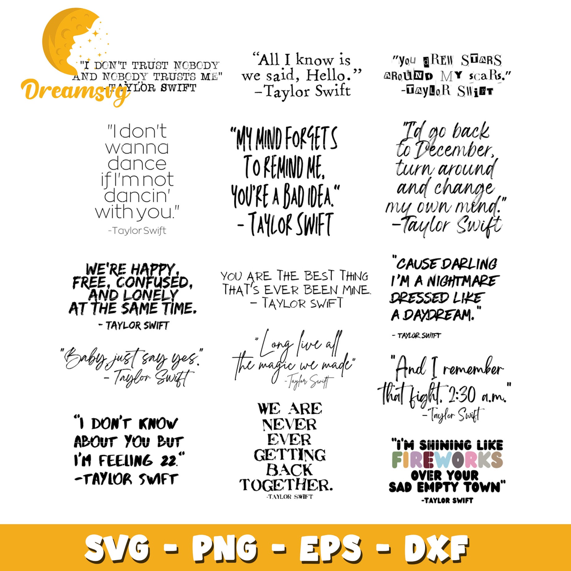 Taylor swift quotes design bundle svg, Taylor swift quote svg