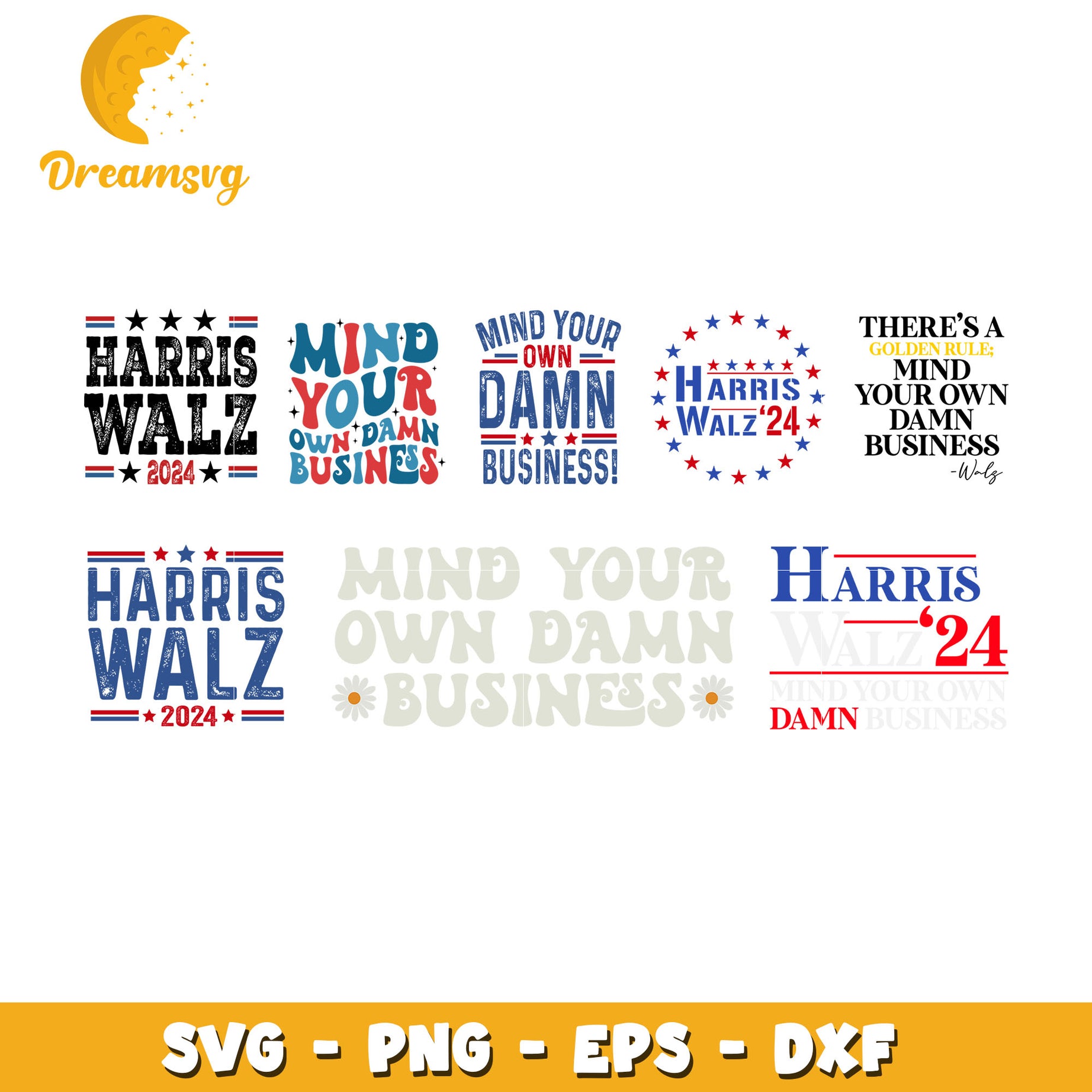 Harris walz 2024 logo bundle svg, kamala harris logo​ svg