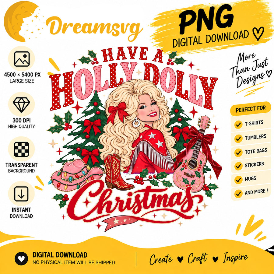 Have A Holly Dolly Christmas country singer PNG clipart