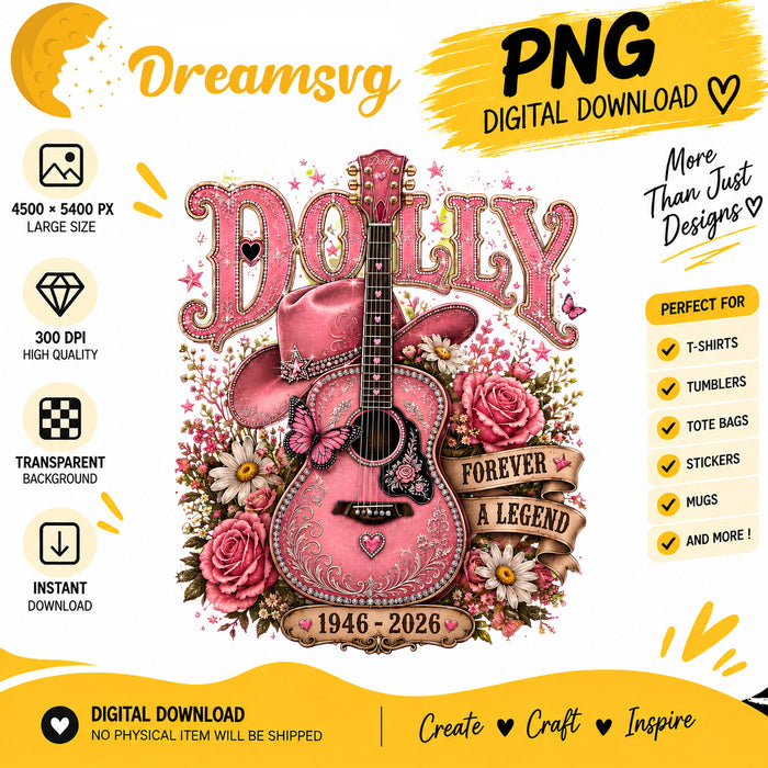 Dolly rhinestone letters rose guitar tribute PNG clipart