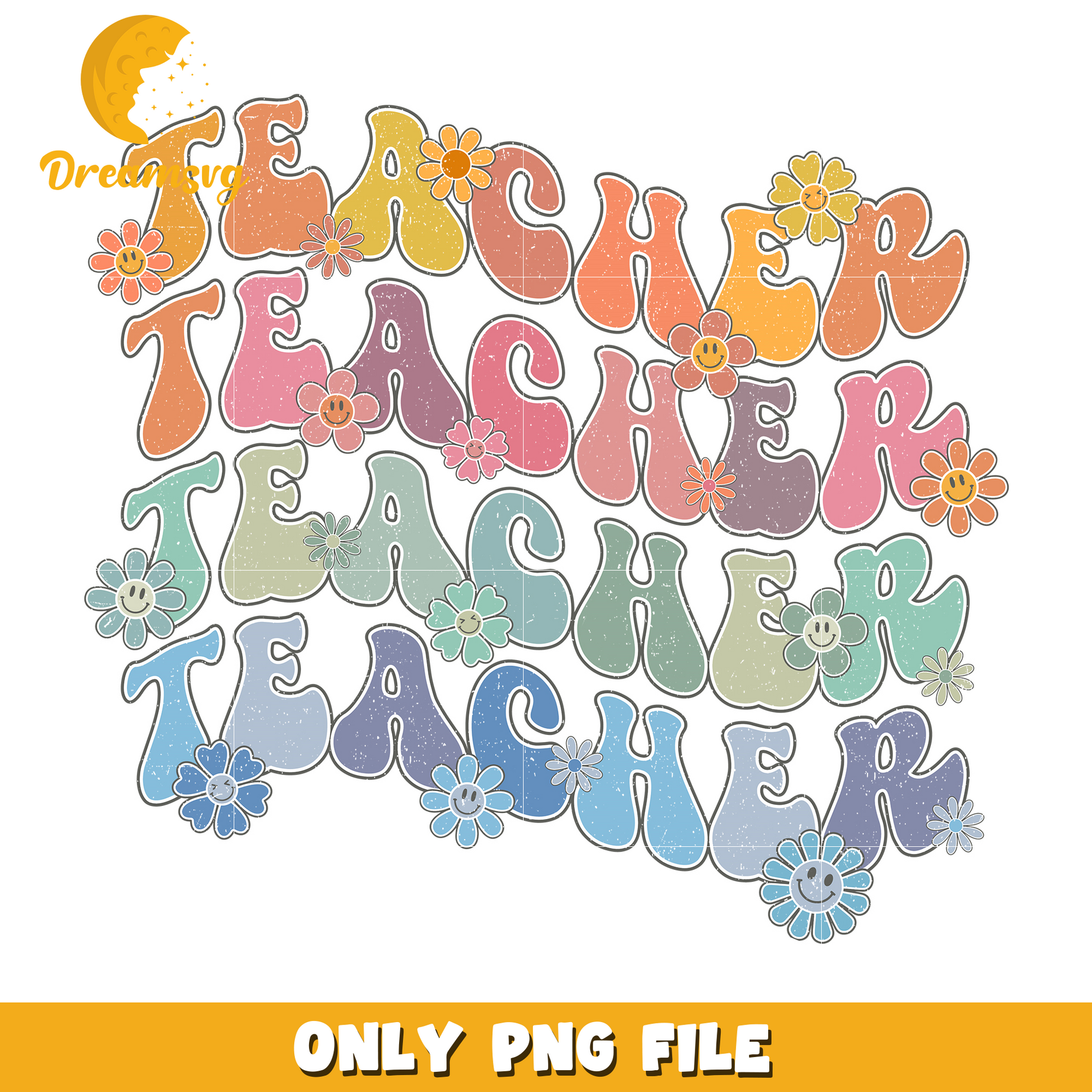 Teacher vibe design png