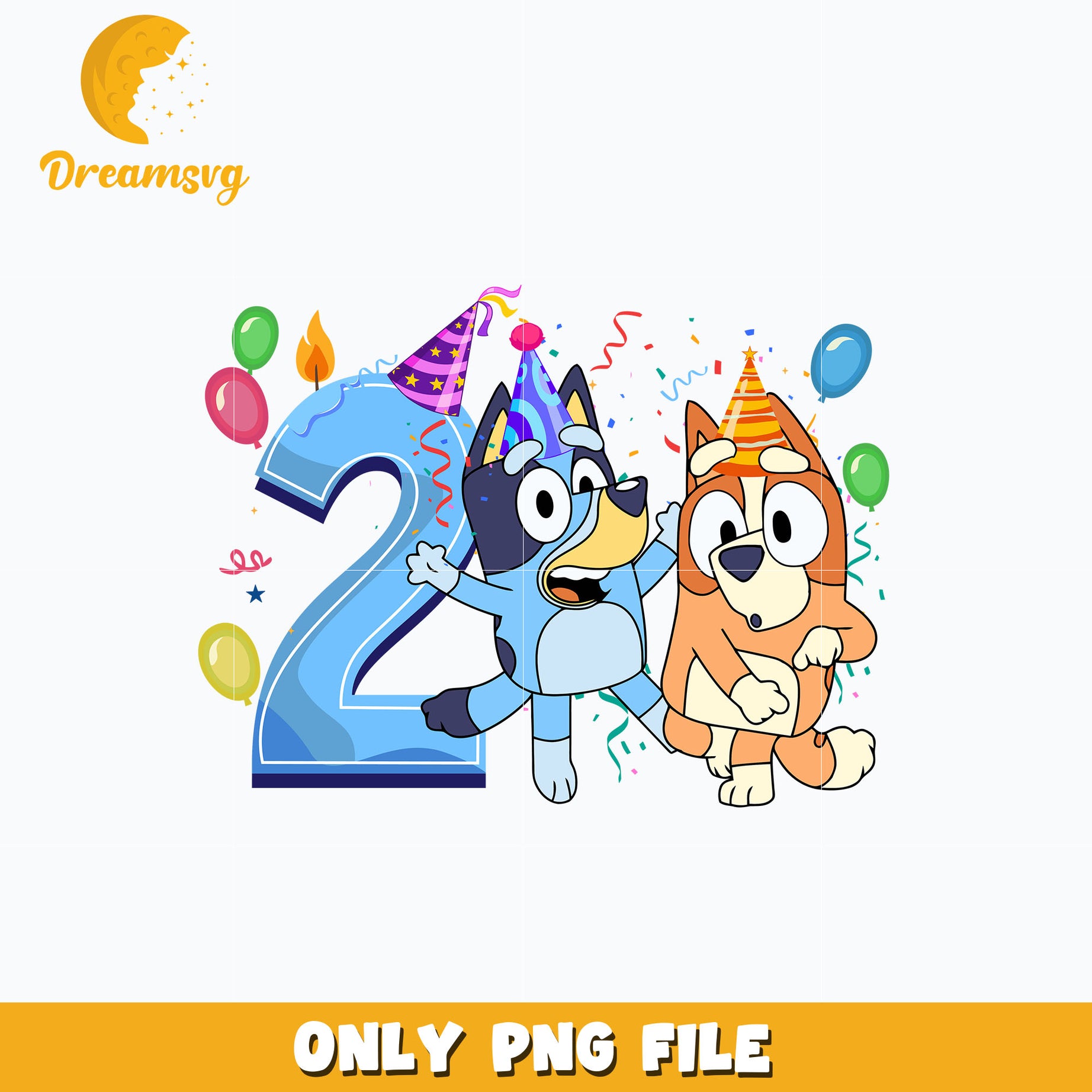 Bluey bingo blue 2nd birthday png