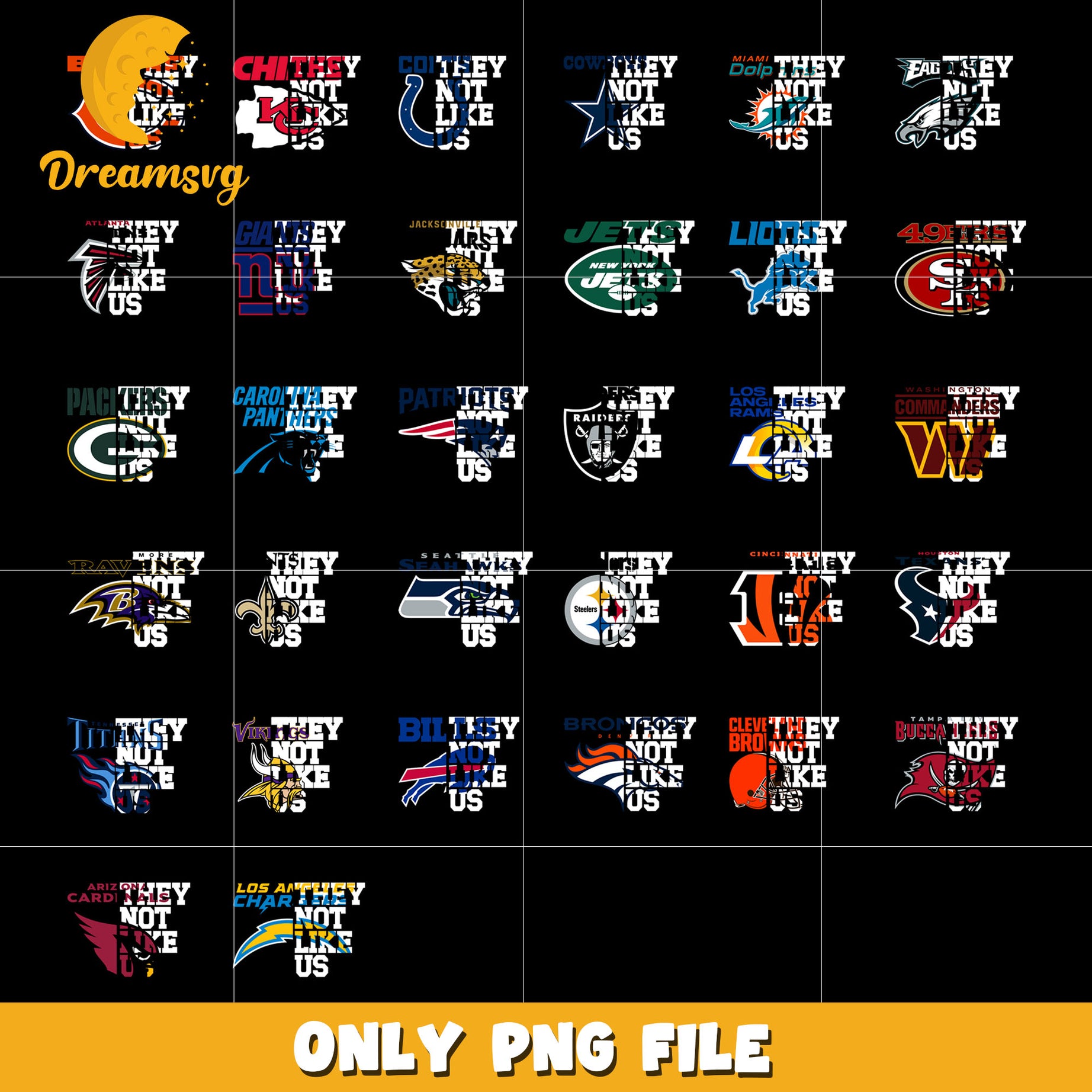 They not like us logo bundle png, logo nfl team png, nfl png