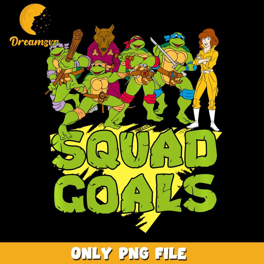 TMNT Squad Goals Retro Cartoon Characters PNG, Ninja Turtles, Kids PNG