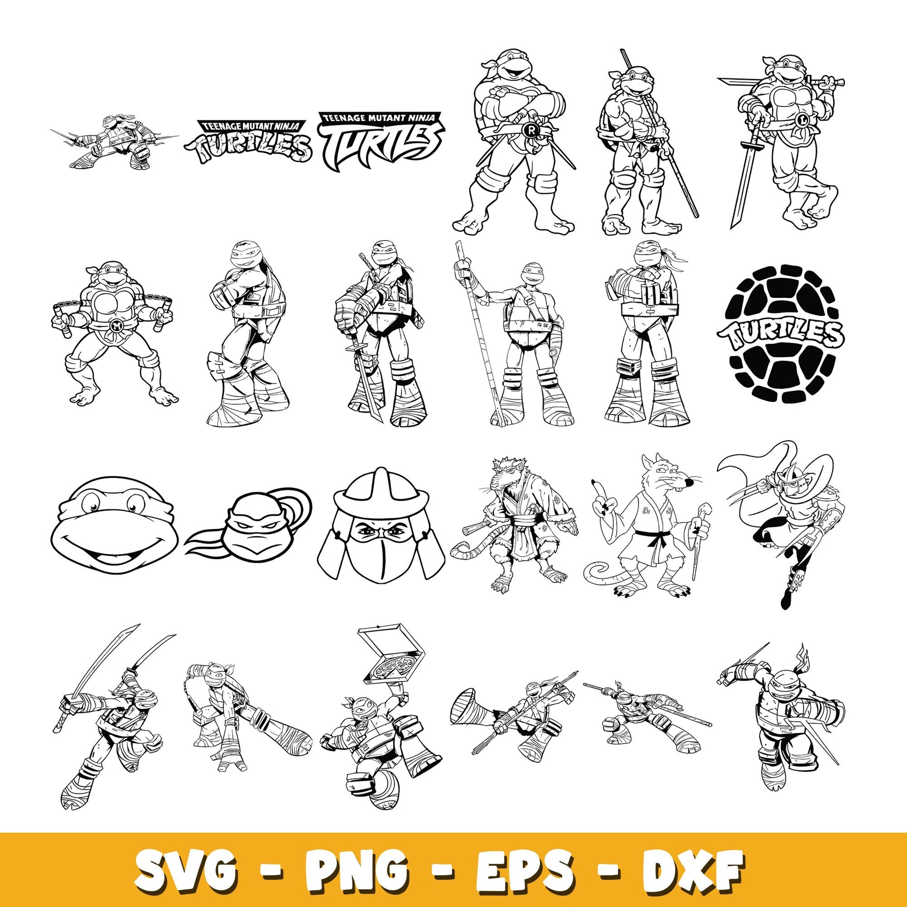 Ninja Turtles coloring svg, Ninja Turtles  bundle svg, cartoon svg 