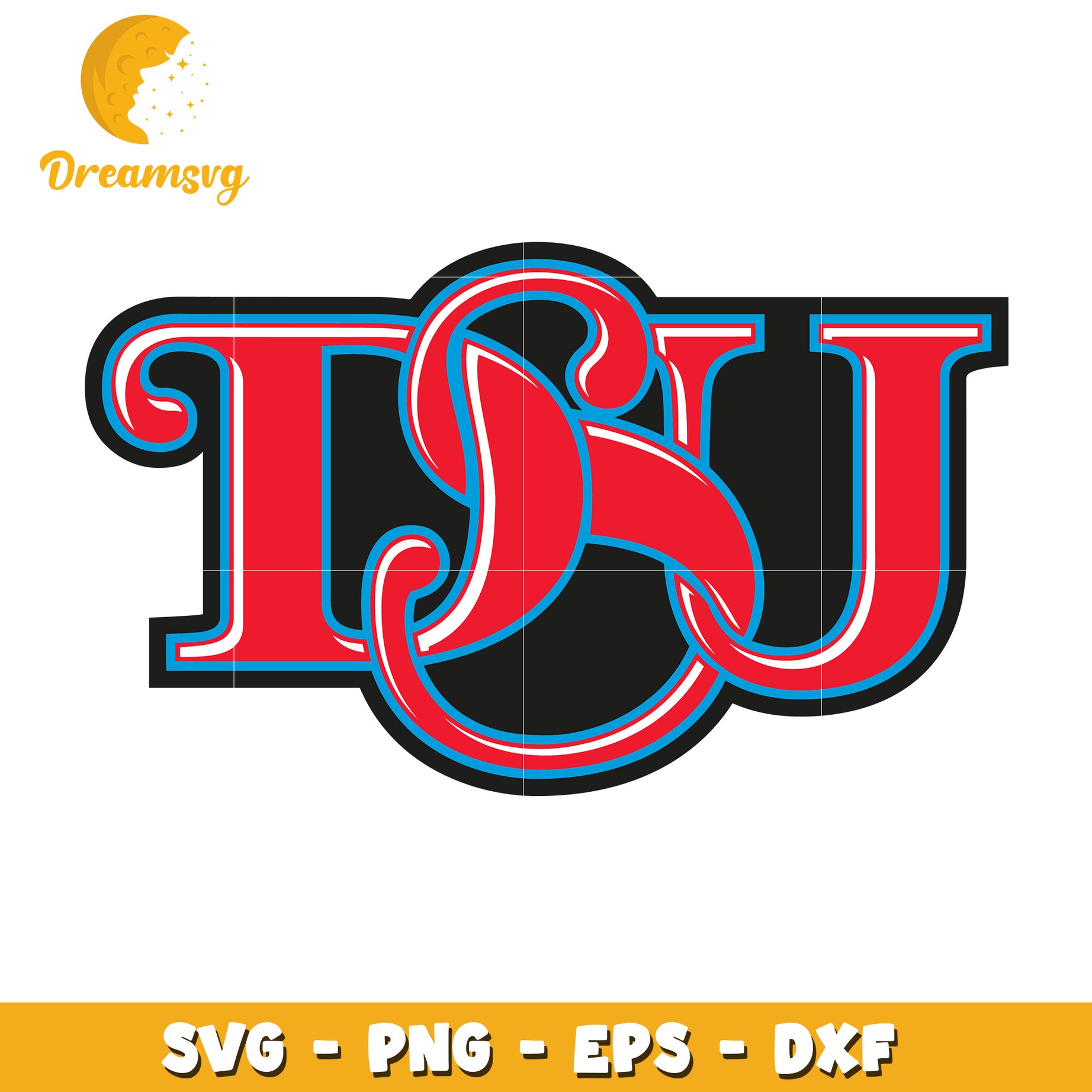 TSU Monogram SVG PNG EPS DXF Cut File