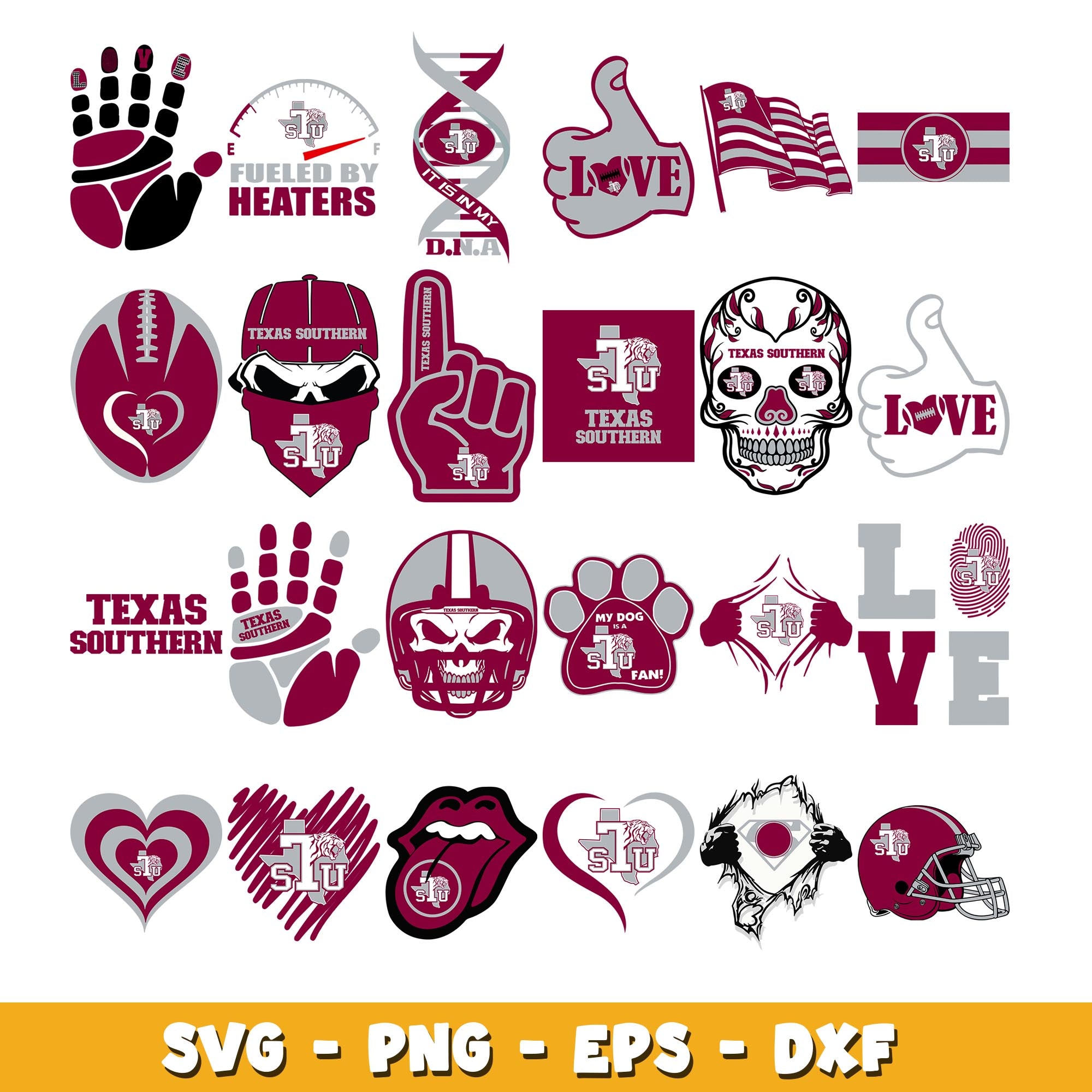 Texas Southern Tigers Football Bundle svg, Texas Southern Tigers logo
